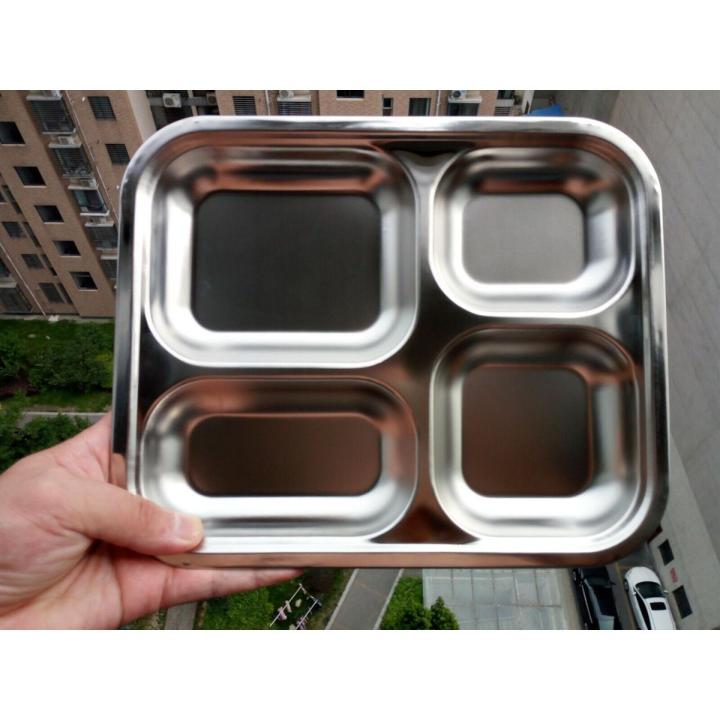 1 PCS 1 compartment Stainless Steel Cafeteria Tray