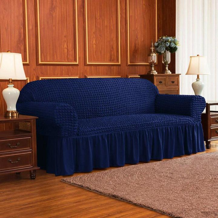 Royal Blue Color Turkey stretchable Fabrics Sofa Cover For Regular Size Sofa