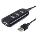 USB 2.0 Hi Speed Hub 4 Port Splitter Hub USB Adapter for PC Laptop Notebook Receiver Computer Peripherals Accessories -black. 