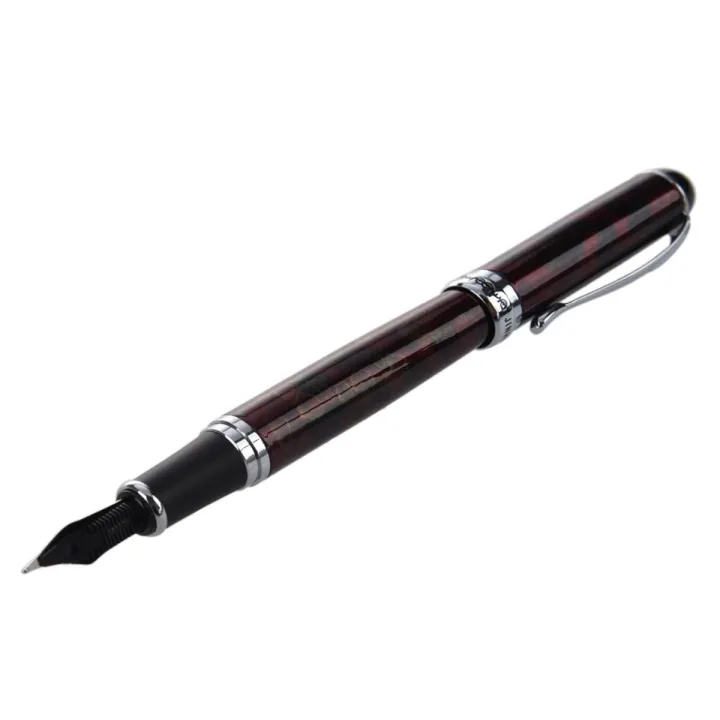 New jinhao X750 Deep Red Pen Medium Fine Nib Ink Fountain Pen Office ...
