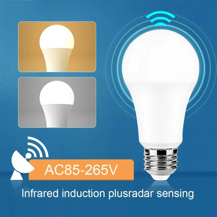 2pcs%206W%209W%2012W%2015W%2018W%2020W%20LED%20E27%20Sensor%20Radar%20Light%20Bulb%20189-265V%20Motion%20Sensor%20Smart%20LED%20Lamp%20Auto%20OFF/ON%20Cold%20Warm%20white%20-%20Image%207