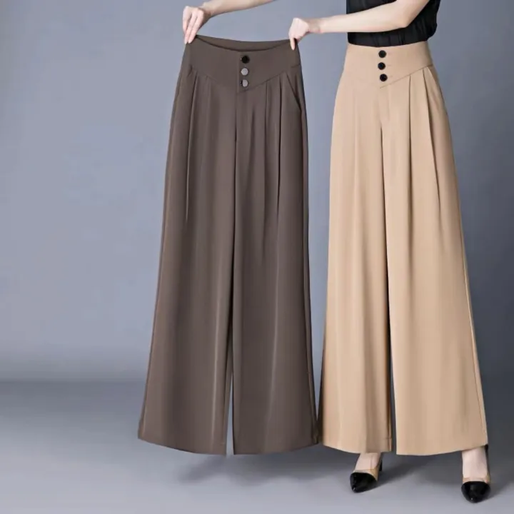 High-End%20Wide-Leg%20Pants2023Spring%20and%20Autumn%20New%20Women's%20Skirt%20Pants%20High%20Waist%20Drooping%20Slimming%20Solid%20Color%20Casual%20High-End%20Wide-Leg%20Pants%20-%20Image%202
