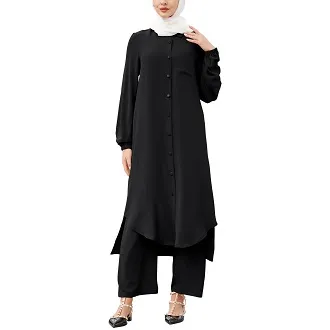 Womens%20Abaya%202-Piece%20Set%20Semi%20Formal%20Dubai%20Kaftan%20Fall%20Loose%20Long%20Sleeve%20Black%20Muslim%20Robe%20with%20Pants%20for%20Womens%20-%20Image%202