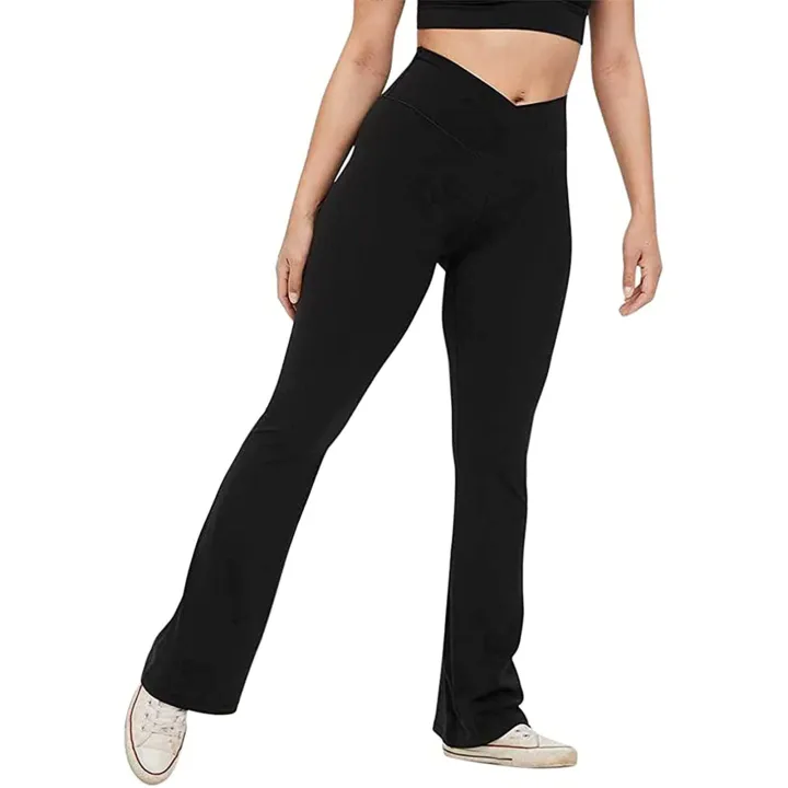 Women%20Crossover%20Split%20Pants%20Bootcut%20Yoga%20Pants%20High%20Waisted%20Full%20Length%20Flare%20Workout%20Pants%20Bootleg%20Leggings%20With%20Pockets%20-%20Image%205