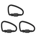3X , 4-Digit Heavy Duty Carabiner Clips, D-Shaped Code Lock for Looped Bike Security Cable Lock. 