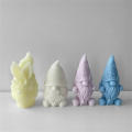 Dwarf Candle Mould Decorative Easy to use Versatile Clover Faceless Old Man Silicone Mould Flexible DIY Plaster Diffuser Stone Mould for Home decoration Arts and crafts DIY projects. 