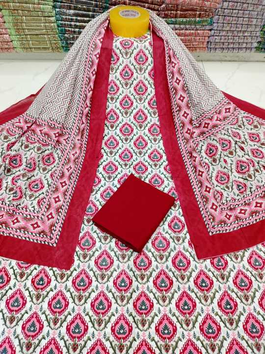 Premium Quality Unstitched Three Piece Shalwar Kameez with Latest Design-1