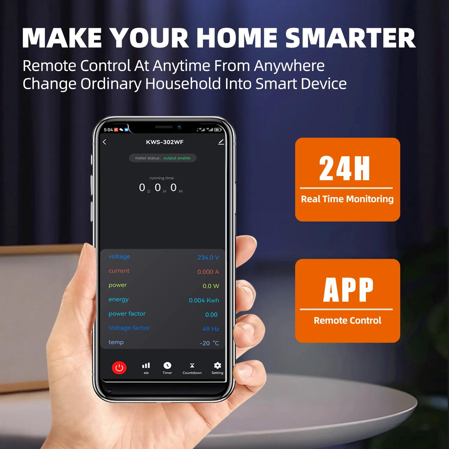 TUYA WiFi Smart Power Meter Over Under Voltage Protection Relay Switch Circuit Breaker Energy kWh Temperature Meter Smart Life
