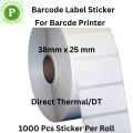 For Inkless Printing  Barcode Tag, Price Tag, Label Tag, Band Logo etc. 1 Roll 1000 PCS Sticker Per Roll, Size 38mm x 25mm, DT. 