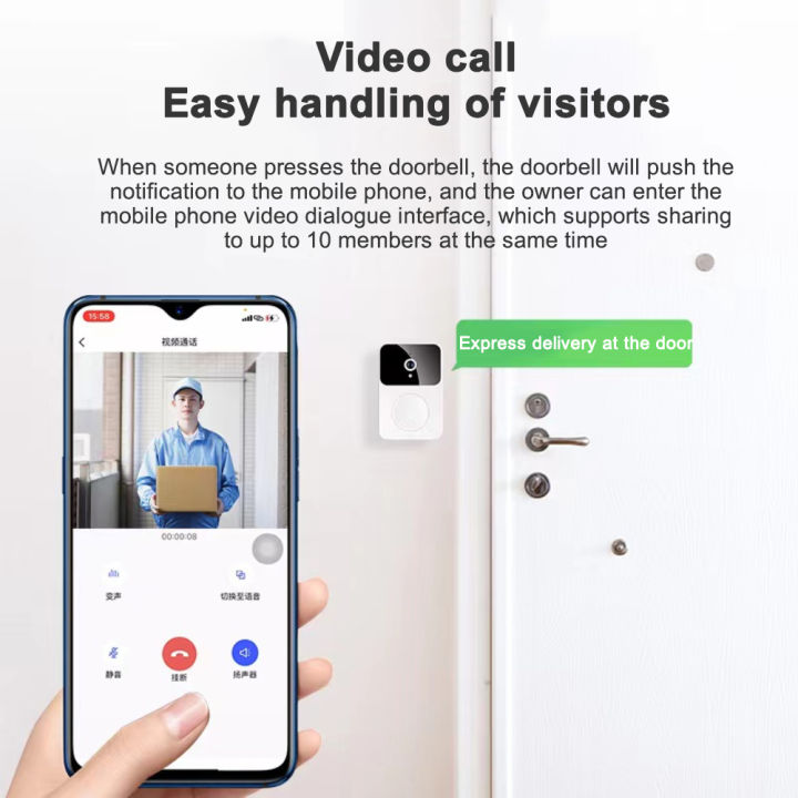 Video%20Doorbell%20Smart%20Doorbell%20Camera%20Visual%20Intercom%20Night%20Vision%20Wireless%20Door%20Bell%20Security%20Protection%20-%20Image%205