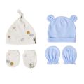 Cute Cartoon Newborn Baby Cotton Beanies Hat and Mittens Set Baby Newborn Accessories.