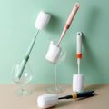 1 s Glass Cup Brush Silicone Cleaning Brush Home Long Handle Thermos Replaceable Sponge Cup Washing Brush Milk Bottle BrushBasketball. 