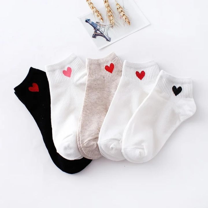 10pcs=5pairs%20Women%20Short%20Socks%20Red%20Heart%20Cute%20College%20Fresh%20Female%20Socks%20Soft%20Cotton%20Summer%20Autumn%20Girls%20Sock%20Meias%20Sox%20-%20Image%206