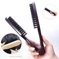 Pro Hairdressing Straightener Hairbrush Nylon Hair Straightening Double Brushes V Shape Comb Clamp Styling Tools DIY. 