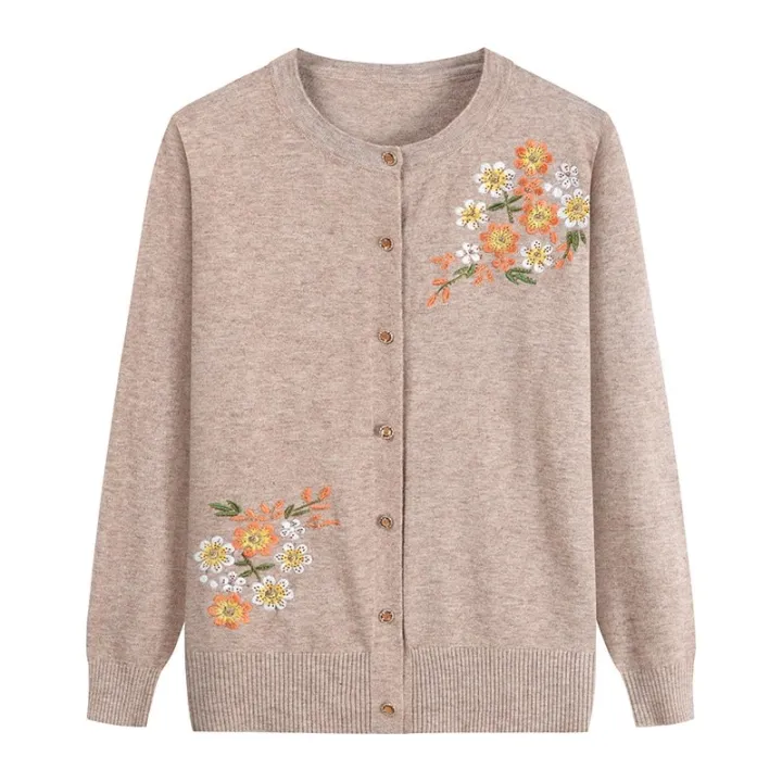 Middle-aged%20and%20Elderly%20Women's%20Sweaters%20Knit%20Cardigan%20Spring%20Autumn%20Thin%20Single-breasted%20Long%20Sleeve%20Sweater%20Coat%20Female%20Tops%20-%20Image%205