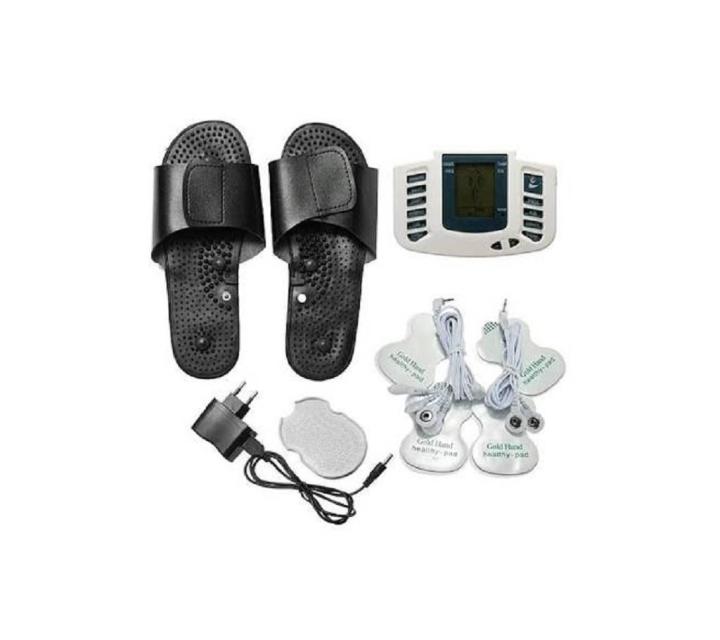 Multifunction%20Electrical%20Stimulator%20Full%20Body%20Relax%20Muscle%20Massager%20Pulse%20Tens%20Acupuncture%20Therapy%20With%20Slipper%20Messager%20(%202%20Pear%20Electrode%20Pads%20-%20Massage%20Machine%20-%20Image%202