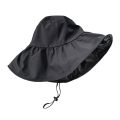 Summer Thin Sun Protection Hats For Women Ladies Korean Big Brim Fisherman Hat Sunshade Hat Summer Black Gum Sunshade Hat. 