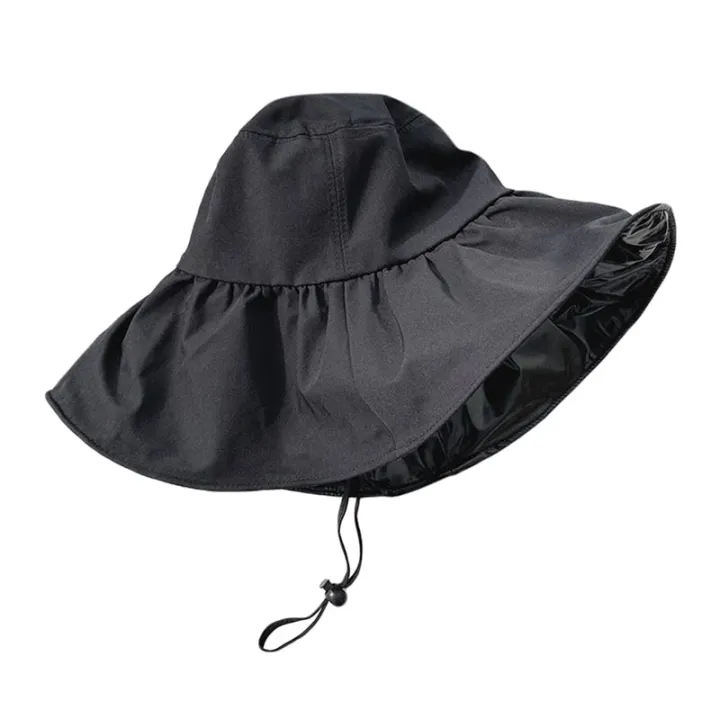 Summer%20Thin%20Sun%20Protection%20Hats%20For%20Women%20Ladies%20Korean%20Big%20Brim%20Fisherman%20Hat%20Sunshade%20Hat%20Summer%20Black%20Gum%20Sunshade%20Hat%20-%20Image%207