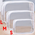 Transparent White Zipper Makeup Bag Organizer Box Travel Large Capacity Cosmetic Bag Waterproof Toiletry Wash Make Up Bags Case.