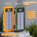 300000mAh Large Capacity Solar Power Bank Portable With Lanyard Compass External Battery Outdoor Camping Charging Powerbank. 
