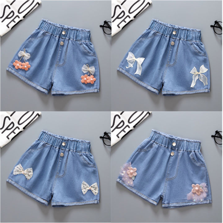Spot children's clothing girls denim shorts 2024 new thin middle and large children boys wear short pants wholesale tide
