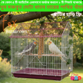 Code- 6057 - House Shape Bird Color Full metal wire cage for Foldable Pet Carrier/House  bird cage,bird accessories,bird food,bird toys,bird nest,bird harness,bird cage big size,bird feeder,bird house,bird cage decoration,bird cage big size steel,cage sm. 