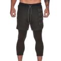 Topsky Fashion 2 in 1 Shorts for Men Unique Built-in Pocket Workout Trunks Double Layer Athletic Gym Pants, with Men Compression Pants Gym Fitness Sports Running Leggings, Sport Shorts. 