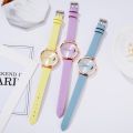 Fopul Mall Women's Fashion Leather Band Quartz Watch Set Moon Numbers Dial Bracelet Watches Female Clock Relogio Mujer. 