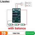 Li-ion 3S BMS with Balance 12V 18650 21700 Lithium Battery 10A 15A Charge Discharge Multiple Protect Circuit Plates Module.