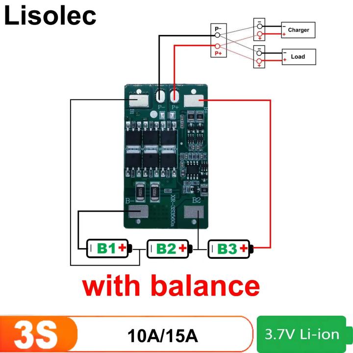 Li-ion 3S BMS with Balance 12V 18650 21700 Lithium Battery 10A 15A Charge Discharge Multiple Protect Circuit Plates Module