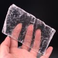 【VisioN Shop】HOT!!!!Natural White Selenite Crystal Slab Transparent Healing Home Decor.