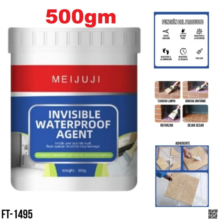 Transparent Waterproof Coating,500gm & 300gm Invisible Waterproof Leak Repair Agent for Roofs, Walls, and Garden, Anti-Leakage Roof and Wall Sealer