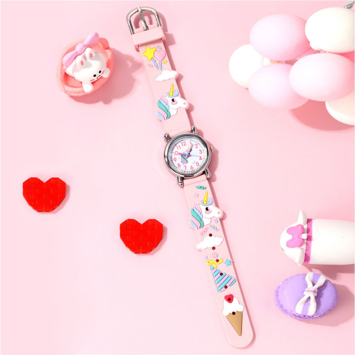New Children's Watch Cute Unicorn Pattern Quartz Watch Colorful Plastic Belt Boys and Girls Watch watch