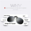 2024 Rimless Round Flip Up Clip on Oversized Men Polarized Clip Sunglasses Aviation Blue Mirror Big Driving Prescription Glasses.