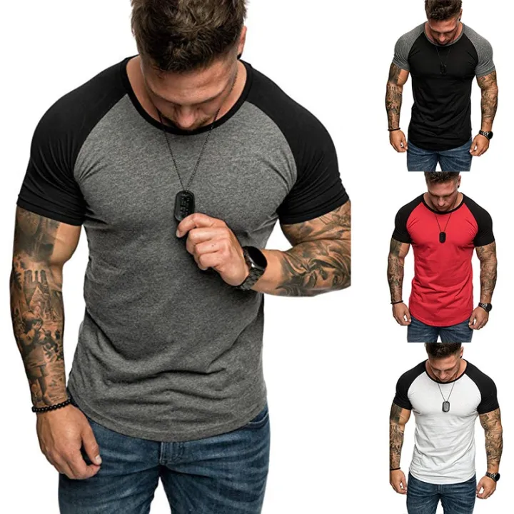 Solid%20Color%20Short%20Sleeve%20T%20Shirts%20Men%20Summer%20Raglan%20T-shirt%20Fashion%20Hop%20Top%20Tees%20Simple%20Style%20BlaShirt%20-%20Image%203