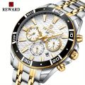 1pc New REWARD Mens Watch Waterproof Sport Wristwatch For Men Stainless Steel Business Quartz Watches Clock Gift For Father Birthday. 