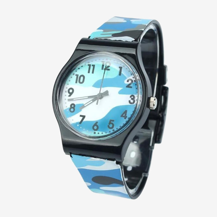 (NEW)Casual Children Kids Round Dial Plastic Strap Analog Quartz Wrist Watch Gift