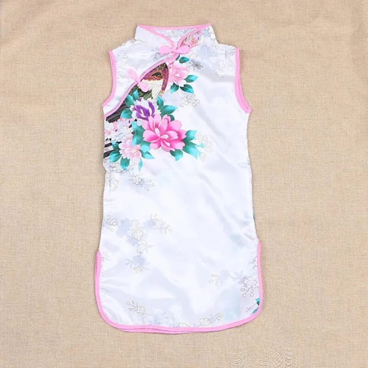 Cheongsam%20Dress%202Y-8Y%20Baby%20Girl%20Summer%20Clothes%20Peacock%20Sleeveless%20Slim%20Traditional%20Dress%20Child%20Girls%20Clothes%20Chinese%20Style%20Qipao%20-%20Image%204
