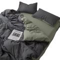 Small fresh solid color washed cotton skin-friendly brushed four-piece set princess style dormitory kit quilt cover pillowcase quilt cover single piece. 