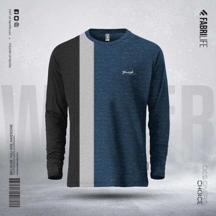 Fabrilife Mens Premium Designer Edition Full Sleeve Tshirt - Triumph