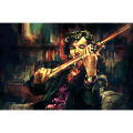 Lptp-118  Play Figure Sherlock Holmes with Violin Painting Laptop Sticker. 