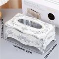 🌹 European Style Tissue Box Holder – Retro Acrylic / Metal Napkin Holder 🎁 Home, Office, Kitchen & Bathroom Decoration | Premium Quality Facial / Toilet Paper Storage.