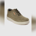 Woodland Men Nubuck Leather Sneakers - 3237119 Olive Green - Shoes.