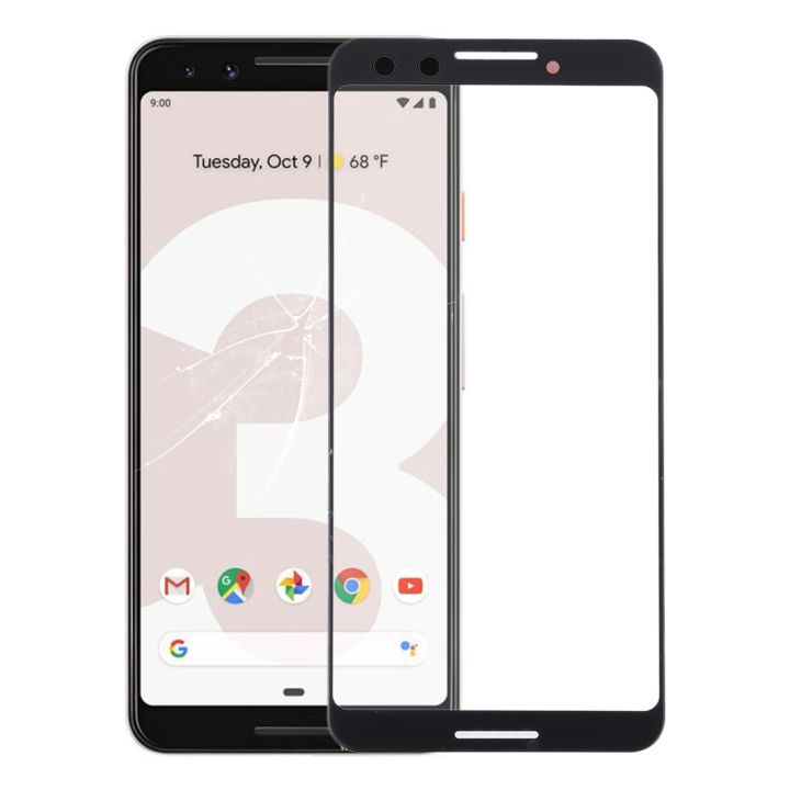 Front Screen Outer Glass Lens for Google Pixel 3(Black)