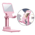 Adjustable Folding desktop mobile & tab Stand- Phone Holder Pink Color. 