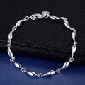 New 925 Sterling Silver Bead Heart High Quality Romance Bracelet Chain For Women Engagement Party Wedding Jewelry Gift. 