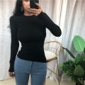 Real Shot Sexy Pure Want to Show Chest Big Micro Transparent Slim Slimming round Neck Long Sleeve T T-shirt Top Women's Clothing. 
