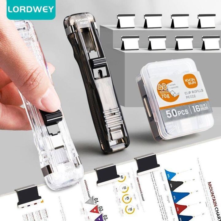 Hand%20Paper%20Clipper%20with%20Refills%20Metal%20Stapler%20Paper%20Clips%20For%20Document%20Binding%20Stationery%20Transparent%20Metal%20Clip%20Punch-free%20-%20Image%204