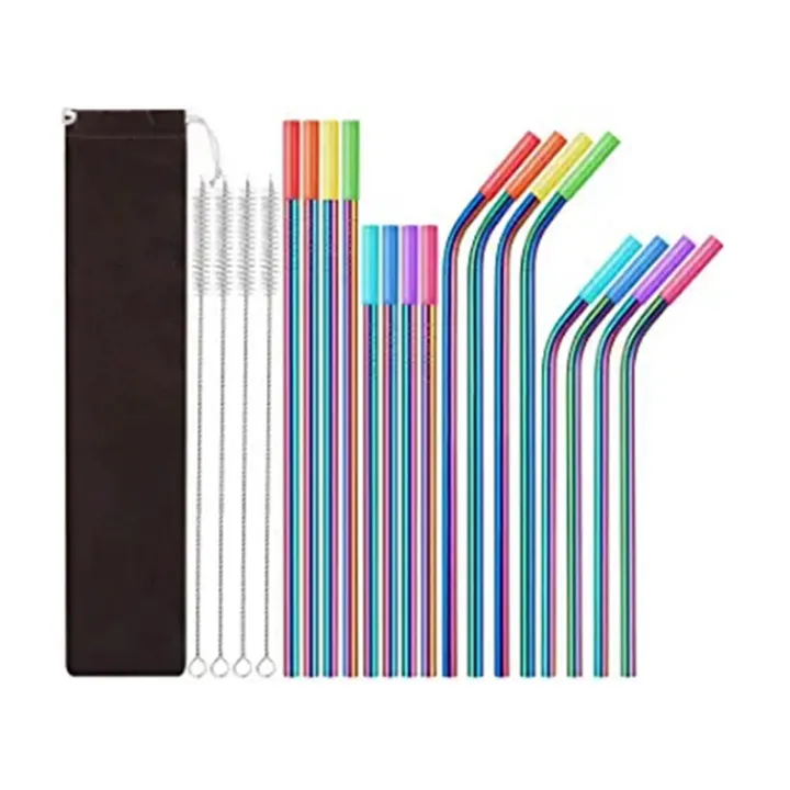 Individual%2016%20Pack%20Rainbow%20Color%20Reusable%20Metal%20Straws%20with%20Silicone%20Tip%20Colored%20Long%20Stainless%20Steel%20Straws%20Drinking%20Straw%20-%20Image%202