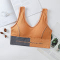 Sports Vest Anti-Exposure Color Matching Backless Crop-Top Bandeau Underwired Padded Bottoming Underwear.
